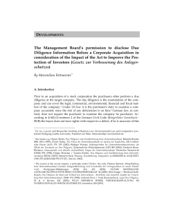 The Management Board`s permission to disclose Due Diligence