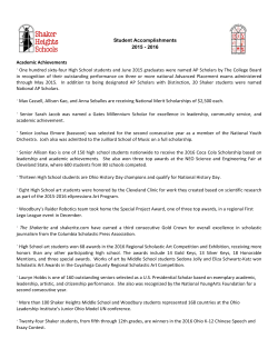 Student Accomplishments 2015