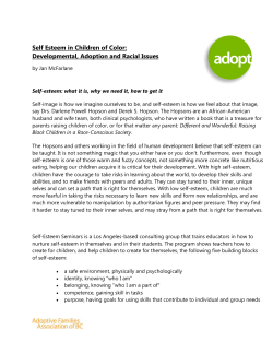 Self Esteem in Children of Color - Adoptive Families Association of BC