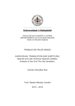 AUDIOVISUAL TRANSLATION AND SUBTITLING