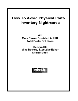 How To Avoid Physical Parts Inventory Nightmares