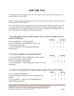 Self Talk Test - In Touch In Life