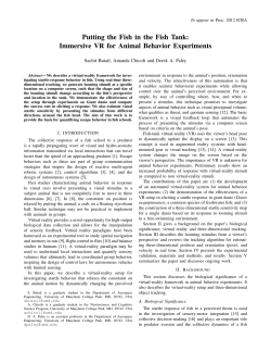 Putting the Fish in the Fish Tank: Immersive VR for Animal Behavior