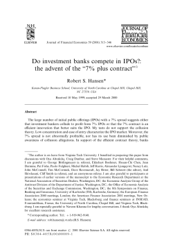 Do investment banks compete in IPOs?: the advent of the `7% plus