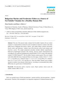 Bulgarian Marine and Freshwater Fishes as a Source of Fat