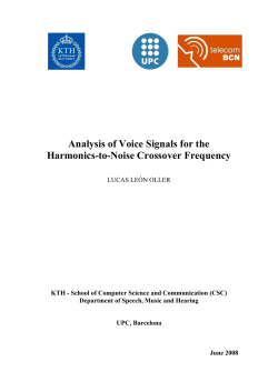 Analysis of Voice Signals for the Harmonics-to-Noise