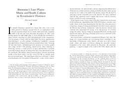 Bronzino`s Lute Player: Music and Youth Culture in