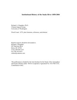 Institutional History of the Snake River 1850-2000