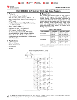 SN54HC595, SN74HC595 8-Bit Shift Registers With 3