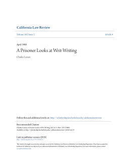 A Prisoner Looks at Writ-Writing