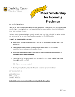 Meek Scholarship for Incoming Freshman