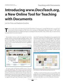 Teaching with Documents Introducing www.DocsTeach.org, a New