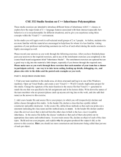 CSE 332 Studio Session on C++ Inheritance Polymorphism