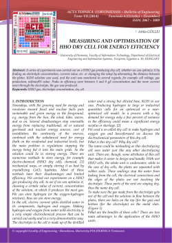 measuring and optimisation of hho dry cell
