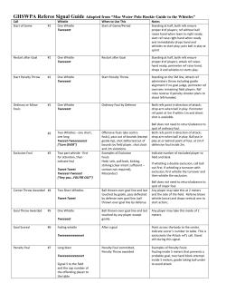GHSWPA Referee Signal Guide Adapted from &ldquo;Mac Water Polo