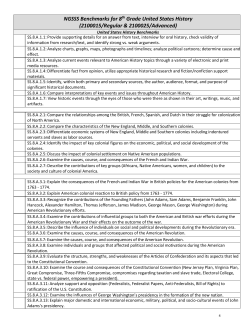 8th Grade US History Standards