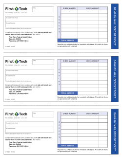 Bank-by-Mail Deposit Slip - First Tech Federal Credit Union