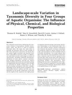 Landscape-scale Variation in Taxonomic Diversity in Four Groups of