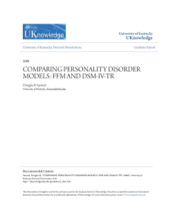 comparing personality disorder models: ffm and dsm-iv-tr