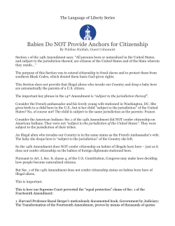 Babies Do NOT Provide Anchors for Citizenship