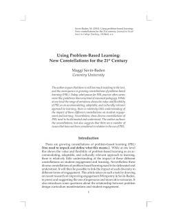 Using Problem-Based Learning: New Constellations for the 21st
