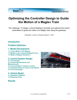 Optimizing the Controller Design to Guide the Motion of a Maglev Train