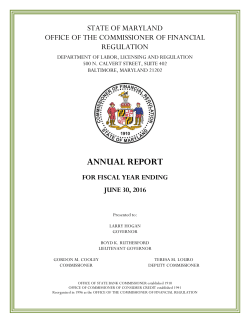 annual report - Maryland Department of Labor, Licensing and