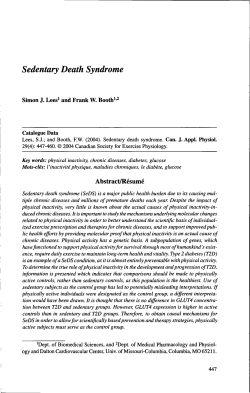 Sedentary Death Syndrome