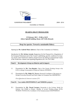 Deep Sea species: Toward a sustainable fishery