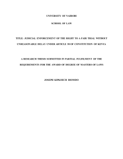 Judicial Enforcement Of The Right To A Fair Trial Without