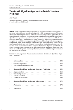 The Genetic Algorithm Approach to Protein Structure