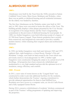 almshouse history - Sutton Coldfield Charitable Trust