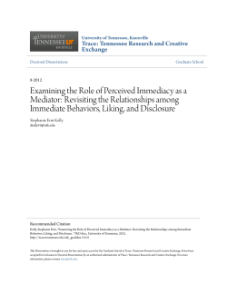 Examining the Role of Perceived Immediacy as a Mediator