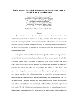 Spatial ordering due to hydrodynamic