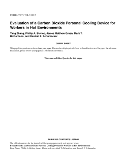 Evaluation of a Carbon Dioxide Personal Cooling