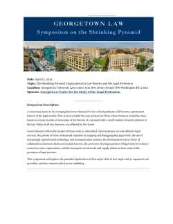 Date: April 12, 2013 Topic: The Shrinking Pyramid: Implications for