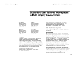 Swordfish: User Tailored Workspaces in Multi