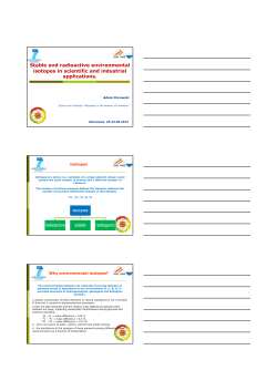 Stable and radioactive environmental isotopes in scientific and
