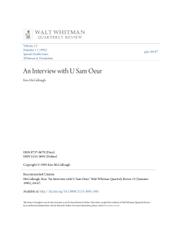 An Interview with U Sam Oeur - Iowa Research Online