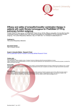 Efficacy and safety of lumacaftor/ivacaftor combination therapy