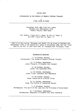 From Locke to Hume, 1990