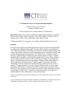 Are Math and Literacy in Proportional Relationship? By Rima J Solh