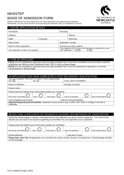 newstep basis of admission form