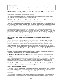 The Hiroshima bombing: What you need to know about the nuclear