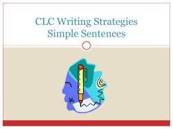 CLC Writing Strategies - Mrs. Boarts` Classroom