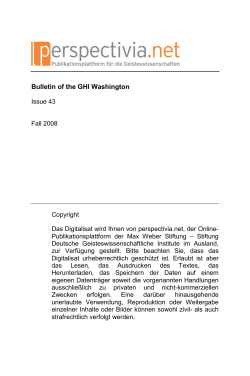 Bulletin of the GHI Washington, Issue 43 (Fall 2008)