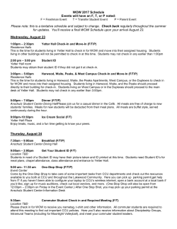 See the schedule - Colorado Christian University