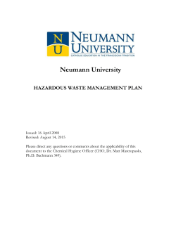 Hazardous Waste Management Plan