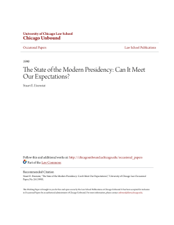 The State of the Modern Presidency - Chicago Unbound