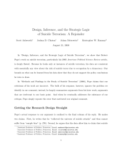 Design, Inference, and the Strategic Logic of Suicide Terrorism: A